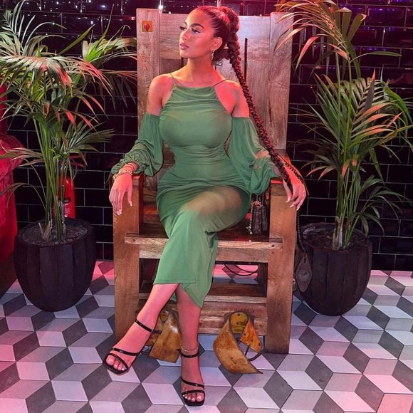 BLOGGER'S FAVE! Zara Long Dress With Gathered Details Green Sz S NWT - Picture 13 of 17